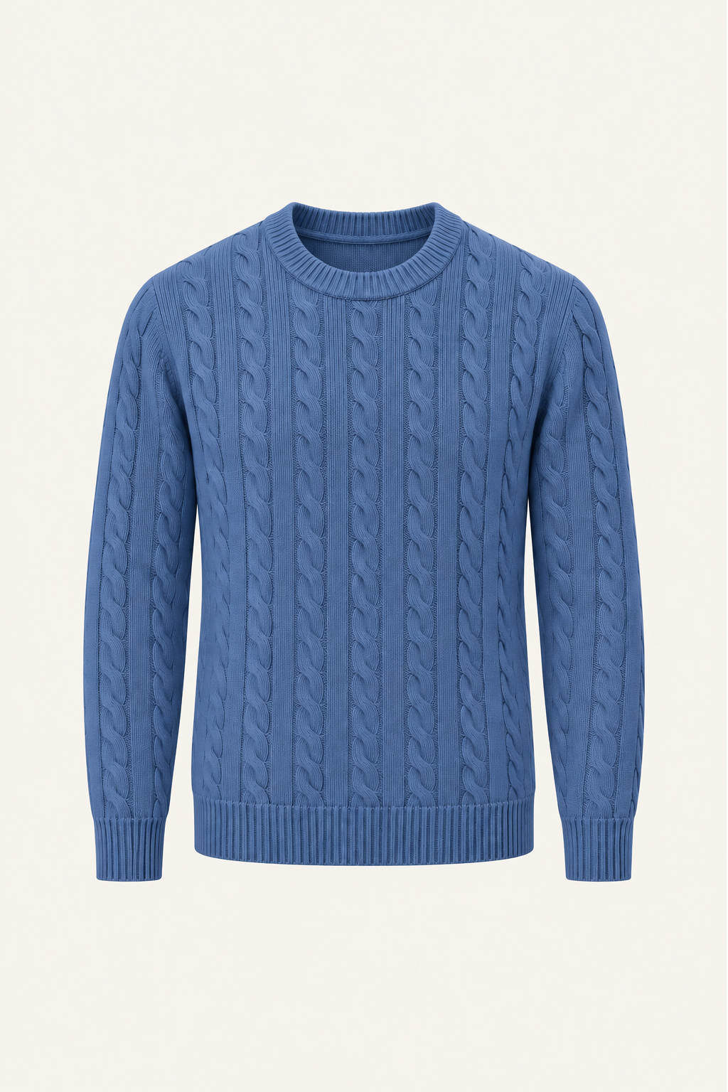 Velaro Cable Knit Crewneck Blue