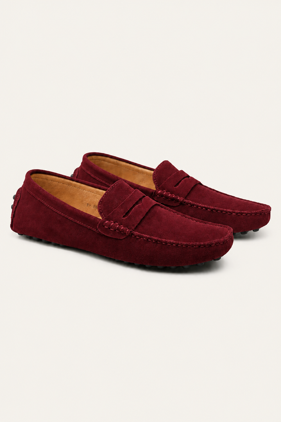 Suede Driver Loafers Bordeaux