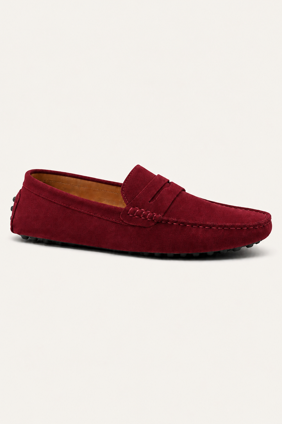Suede Driver Loafers Bordeaux