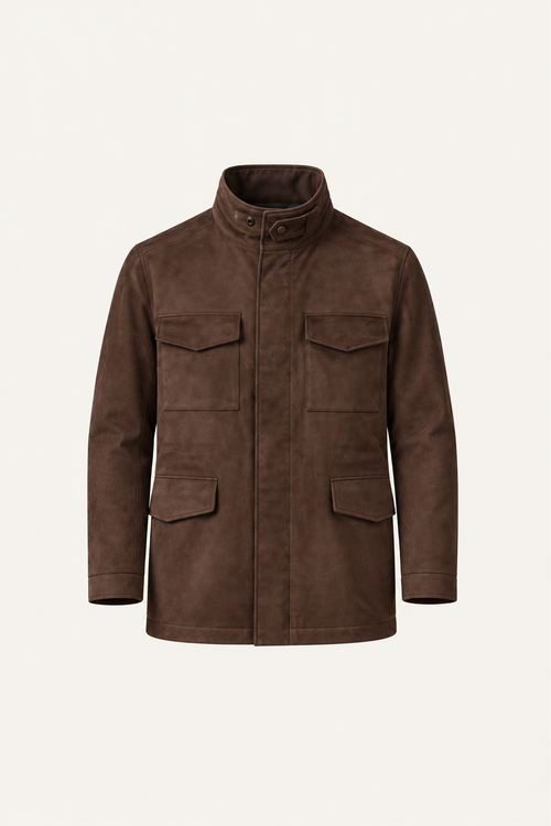Savero Suede Coat Brown