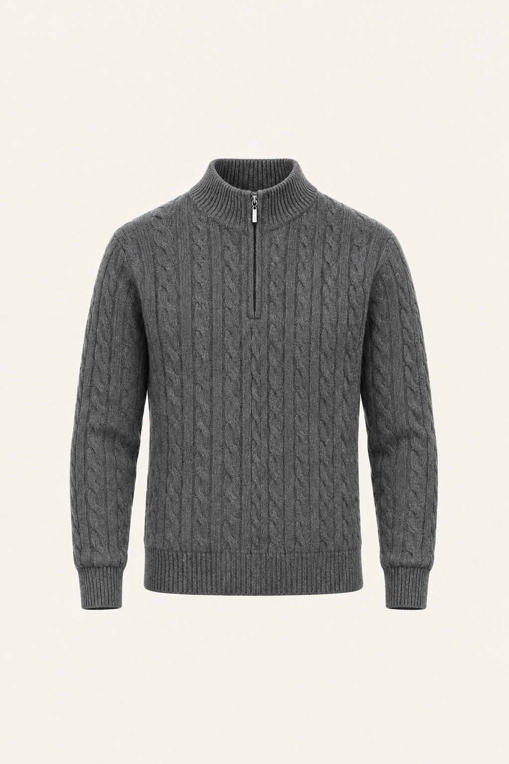 Seviro Australian Wool Cable Knit Dark Grey