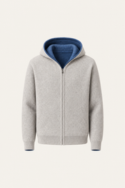 Talero Reversible Hooded Zip Knit Grey/Blue