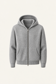 Tonari Wool Hooded Zip Grey