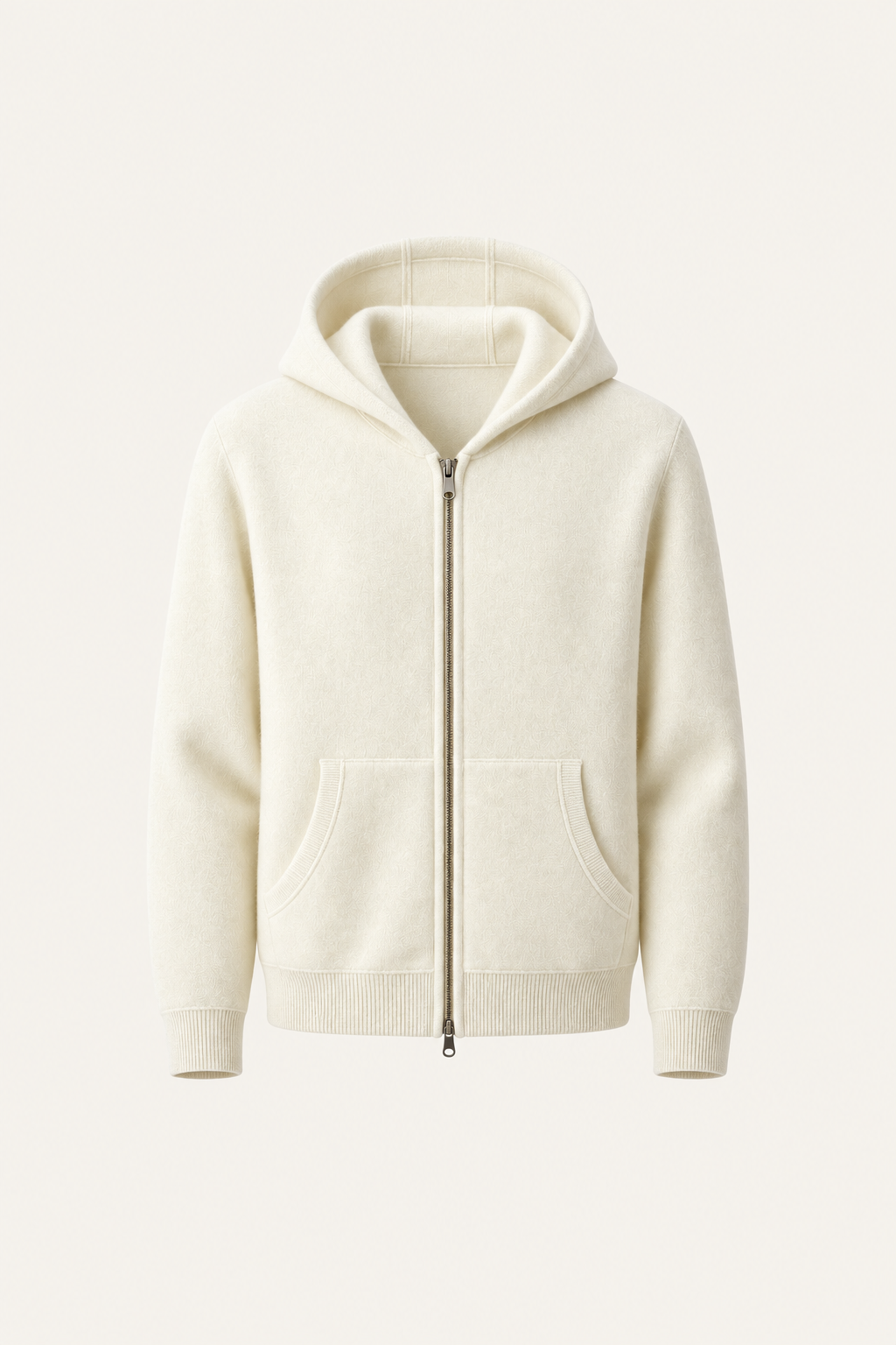 Tonari Wool Hooded Zip Cream