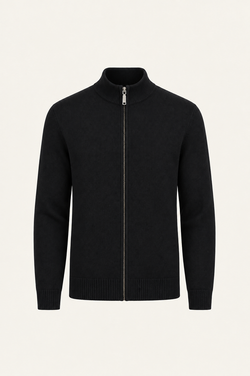 Vaniro Wool Cardigan Black