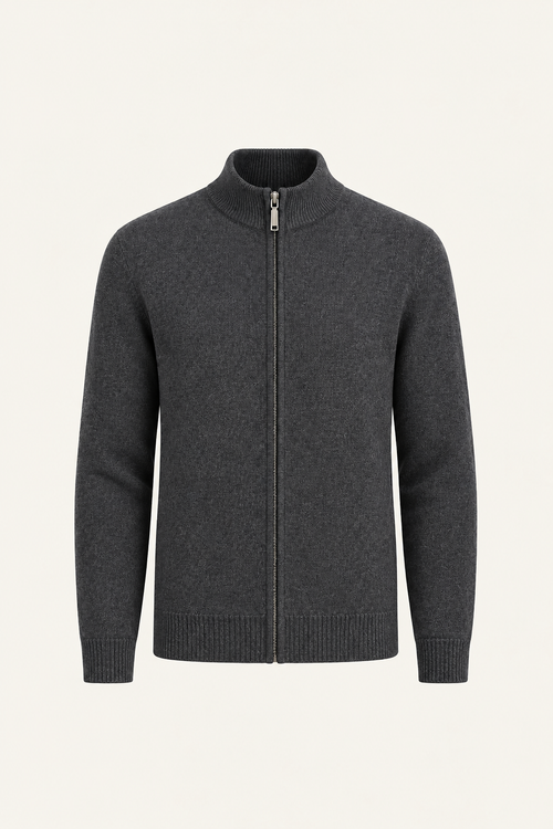 Vaniro Wool Cardigan Grey