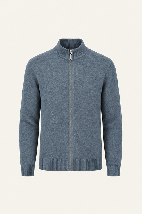 Vaniro Wool Cardigan Blue