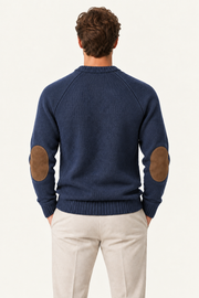 Sorivo Elbow-Patch Crewneck Navy
