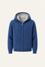 Talero Reversible Hooded Zip Knit Grey/Blue