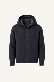Talero Reversible Hooded Zip Knit Graphite/Charcoal