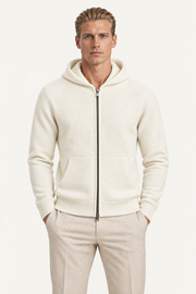 Tonari Wool Hooded Zip Cream
