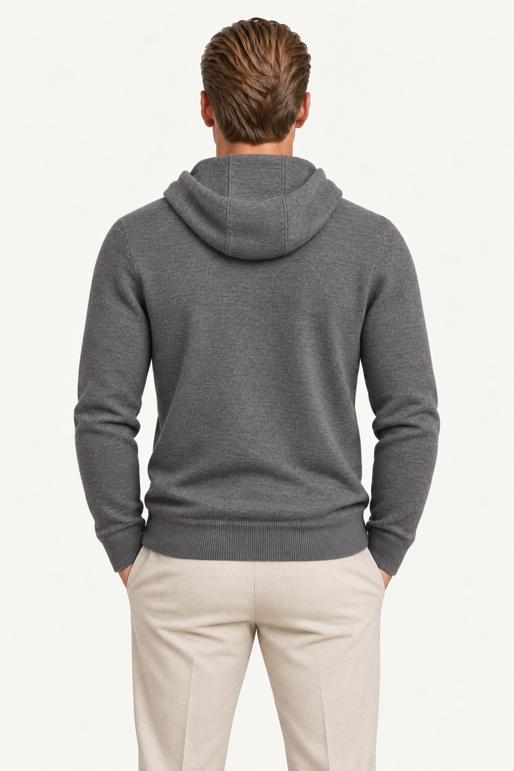 Tonari Wool Hooded Zip Dark Grey