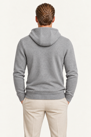 Tonari Wool Hooded Zip Grey