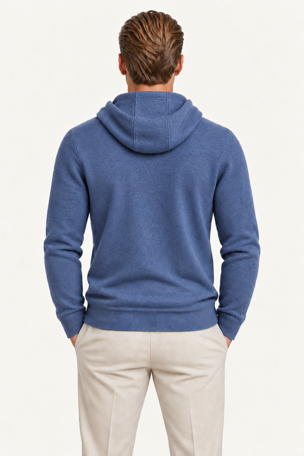 Tonari Wool Hooded Zip Blue