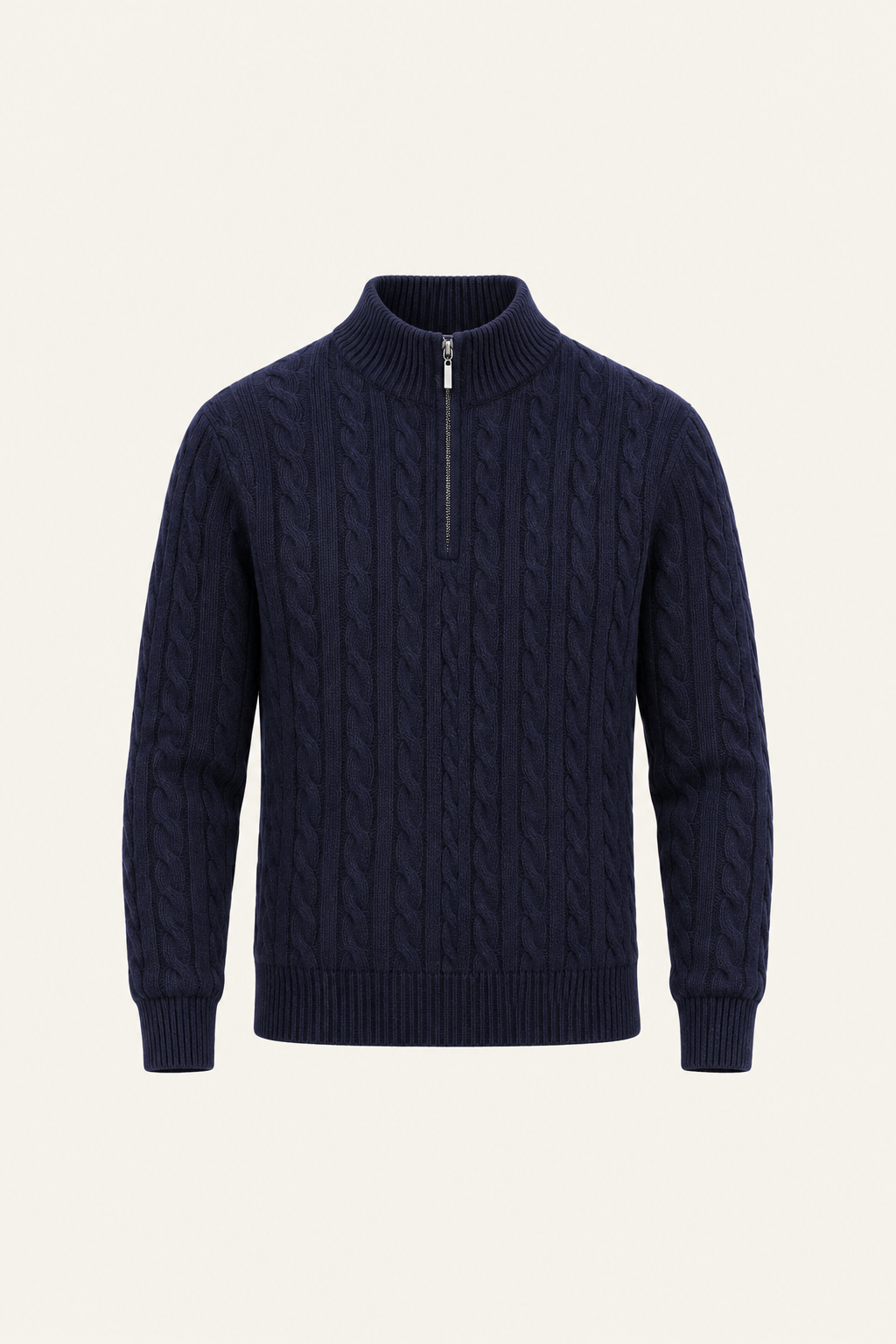 Seviro Australian Wool Cable Knit Navy