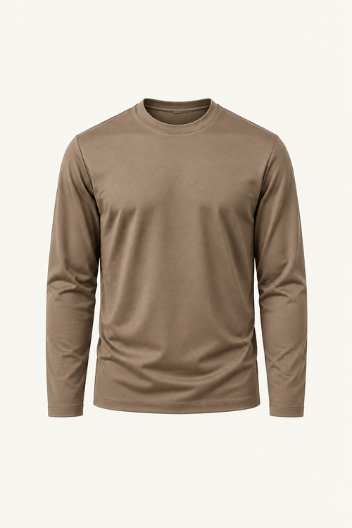 Mercirio Cotton Long-Sleeve Tee Taupe