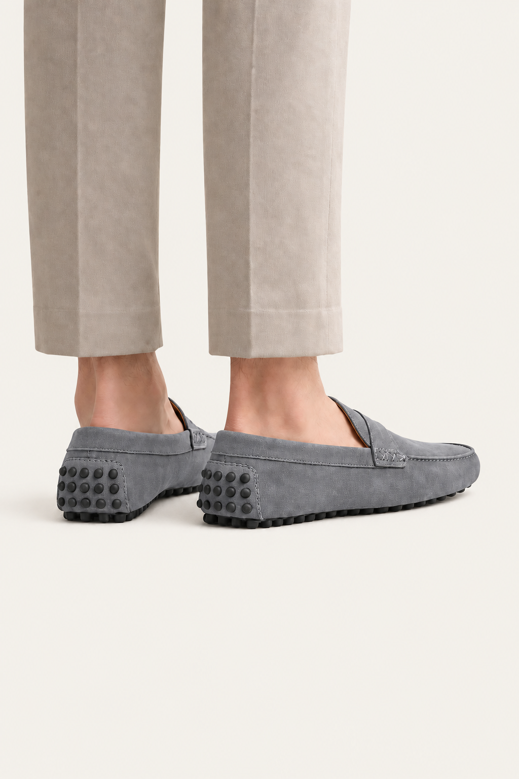 Suede Driver Loafers Grey