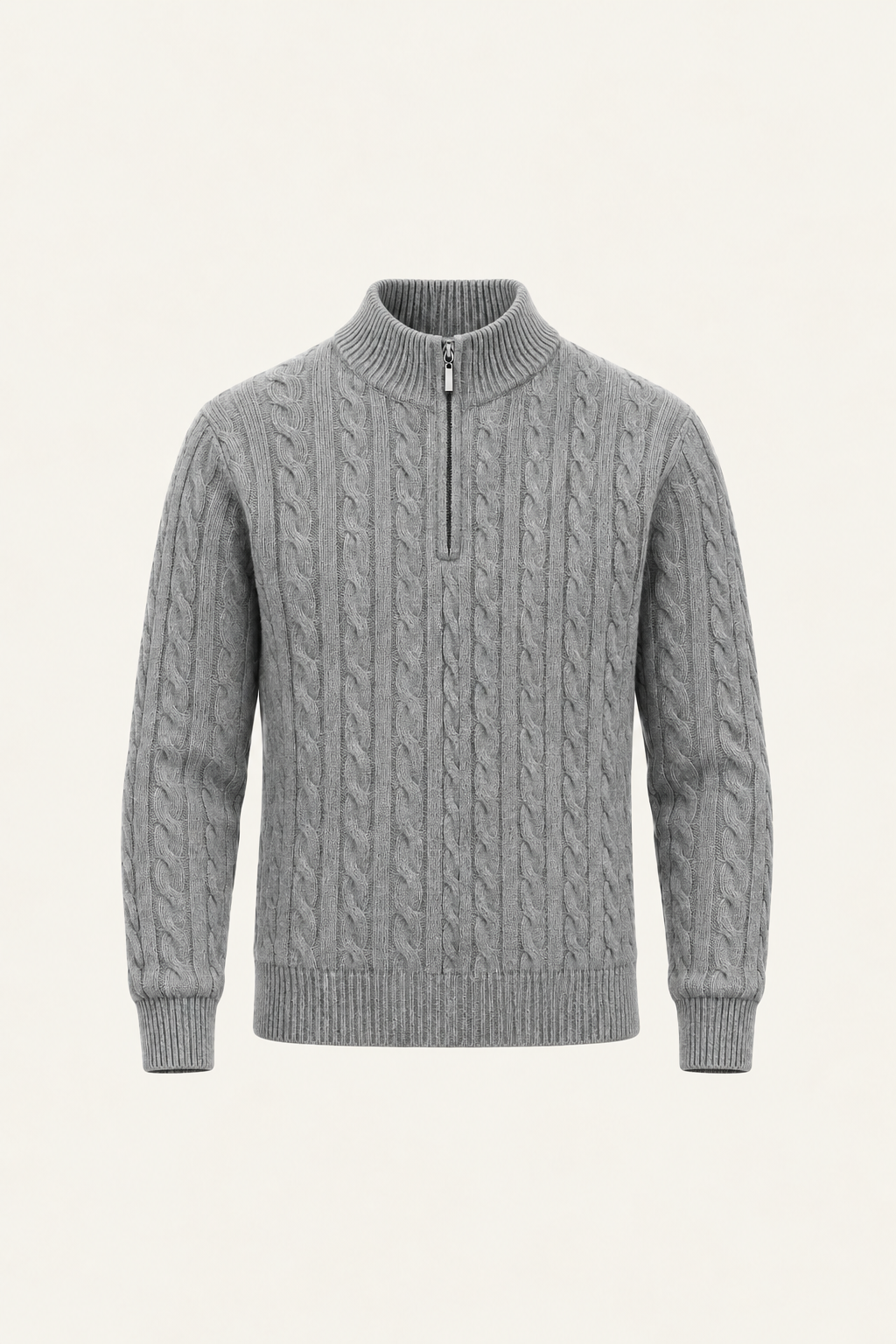 Seviro Australian Wool Cable Knit Grey