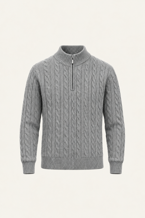 Seviro Australian Wool Cable Knit Grey