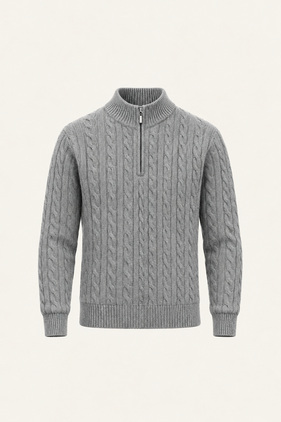 Seviro Australian Wool Cable Knit Grey