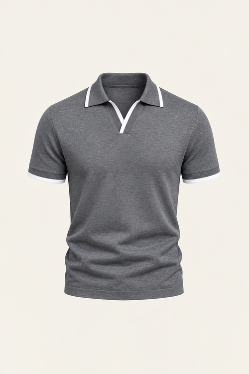 Parivo Knitted Polo Grey