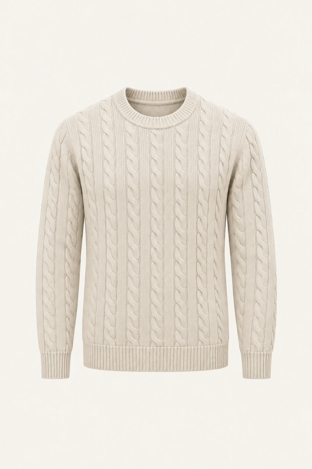 Velaro Cable Knit Crewneck White