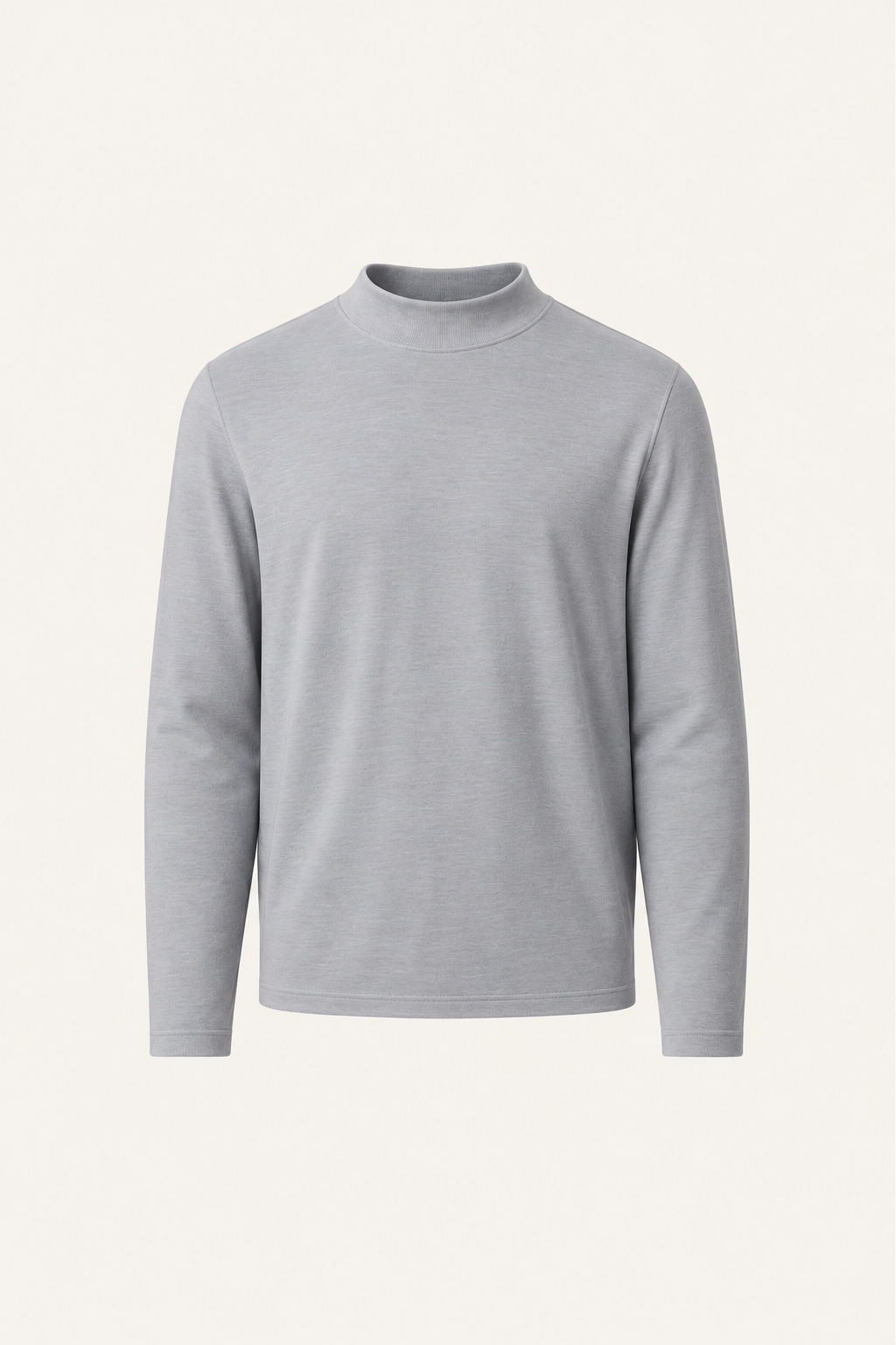 Finero Merino Mock Neck Tee Light Grey
