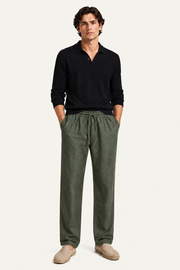 Pinaro Linen Trousers Olive