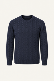 Velaro Cable Knit Crewneck Navy