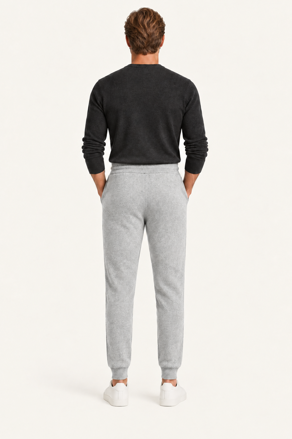 Nelaro Wool Lounge Trousers Light Grey