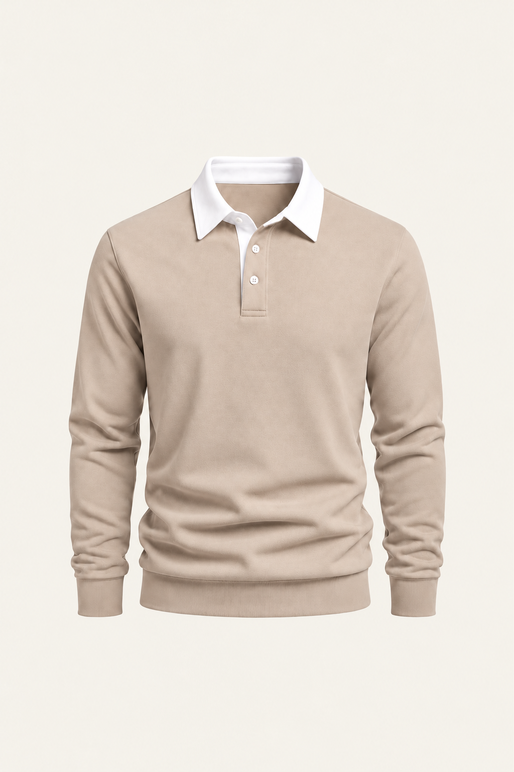 Meravo Longsleeve Cotton Polo Beige