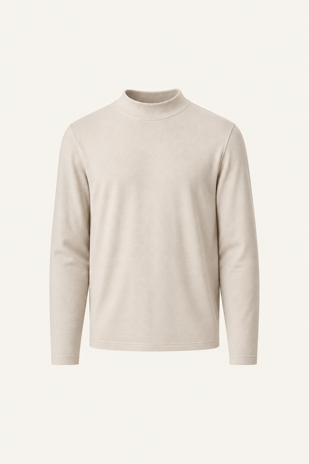 Finero Merino Mock Neck Tee Ivory