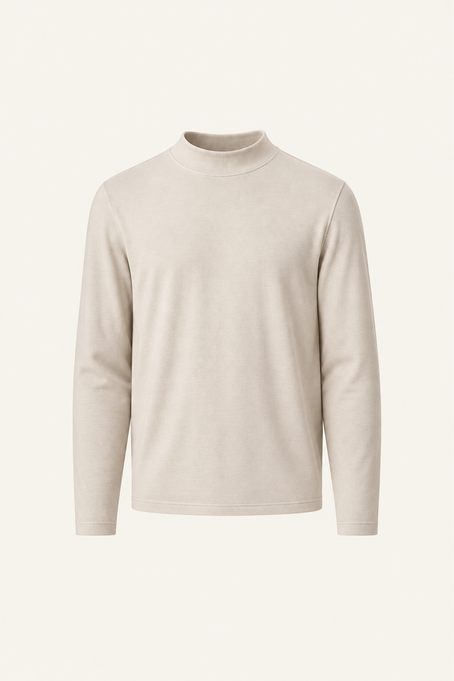 Finero Merino Mock Neck Tee Ivory