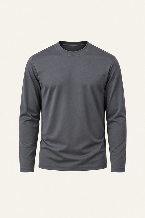 Mercirio Cotton Long-Sleeve Tee Grey