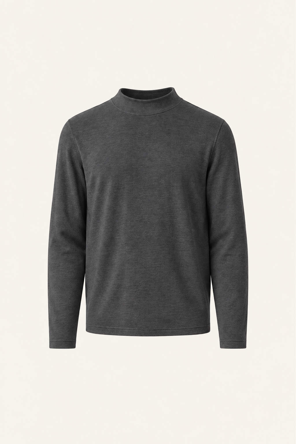 Finero Merino Mock Neck Tee Dark Grey