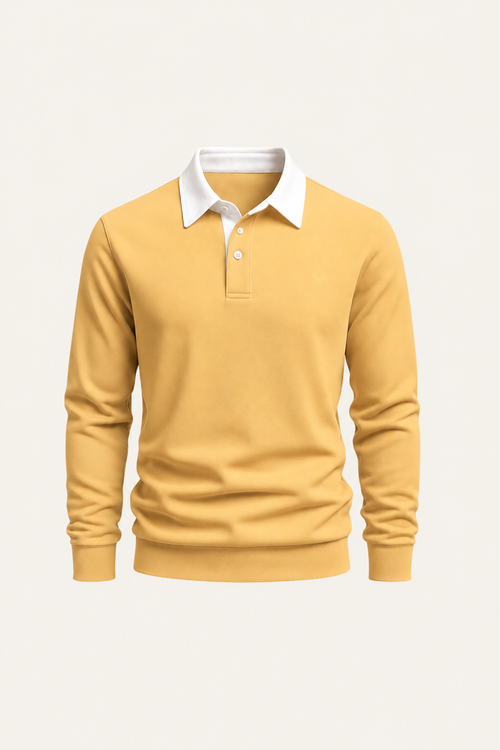 Meravo Longsleeve Cotton Polo Yellow