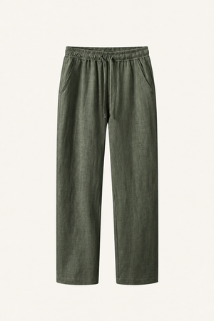 Pinaro Linen Trousers Olive