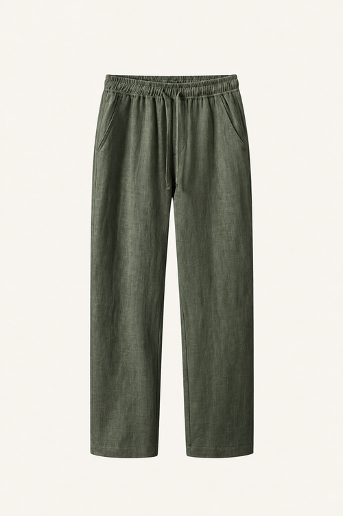 Pinaro Linen Trousers Olive