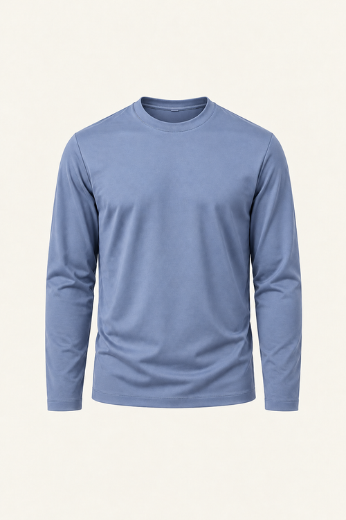 Mercirio Cotton Long-Sleeve Tee Blue