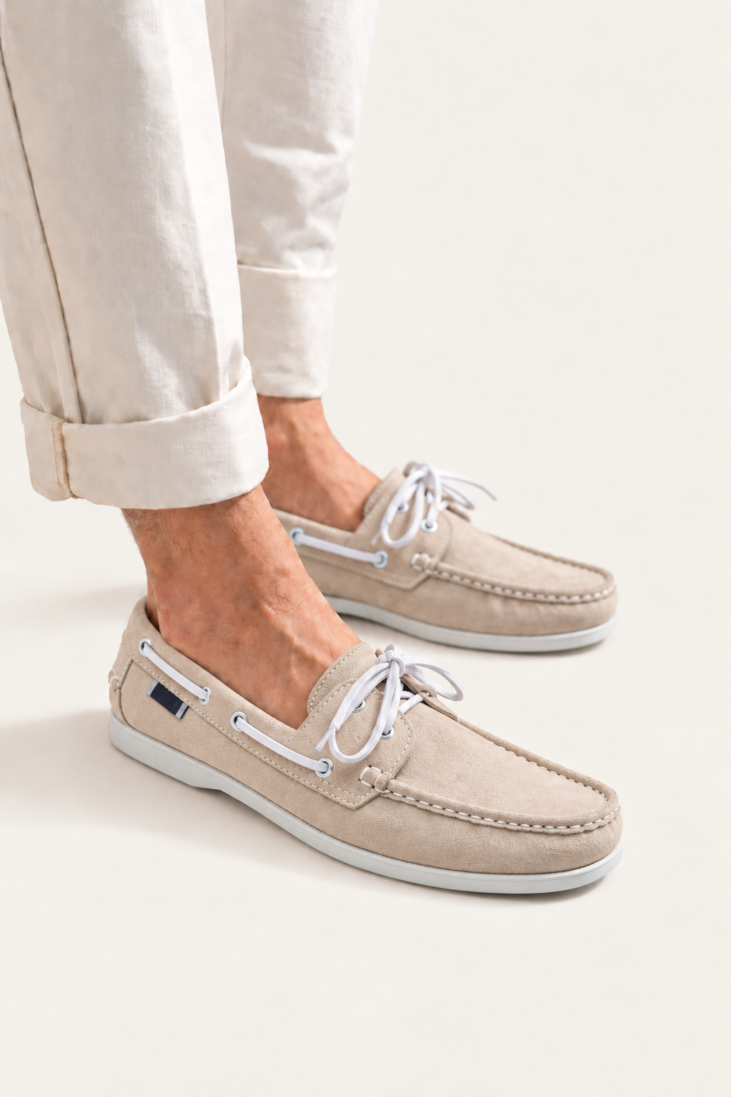 Deravo Suede Docksides Beige