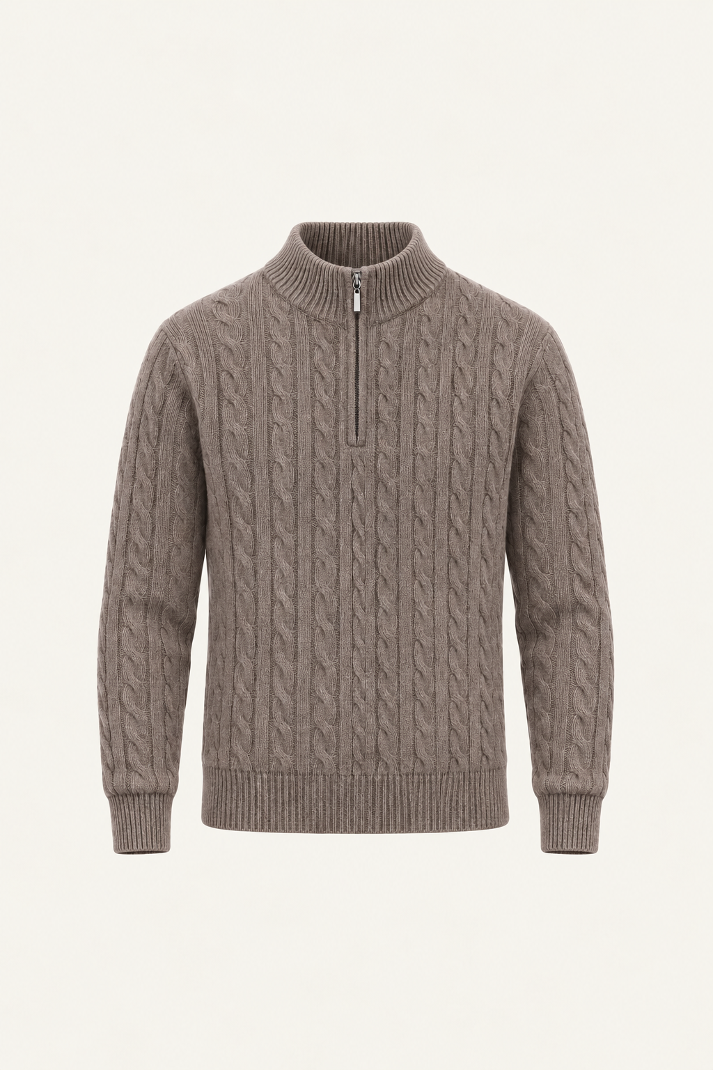 Seviro Australian Wool Cable Knit Taupe