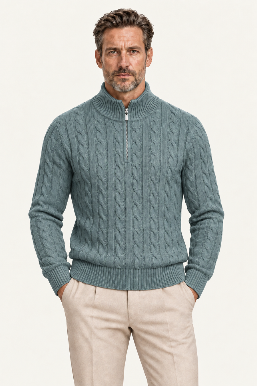 Seviro Australian Wool Cable Knit Teal