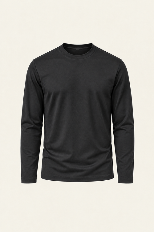 Mercirio Cotton Long-Sleeve Tee Black