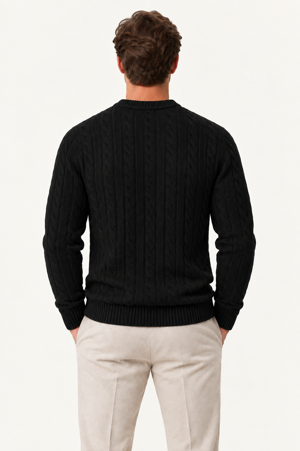 Velaro Cable Knit Crewneck Black