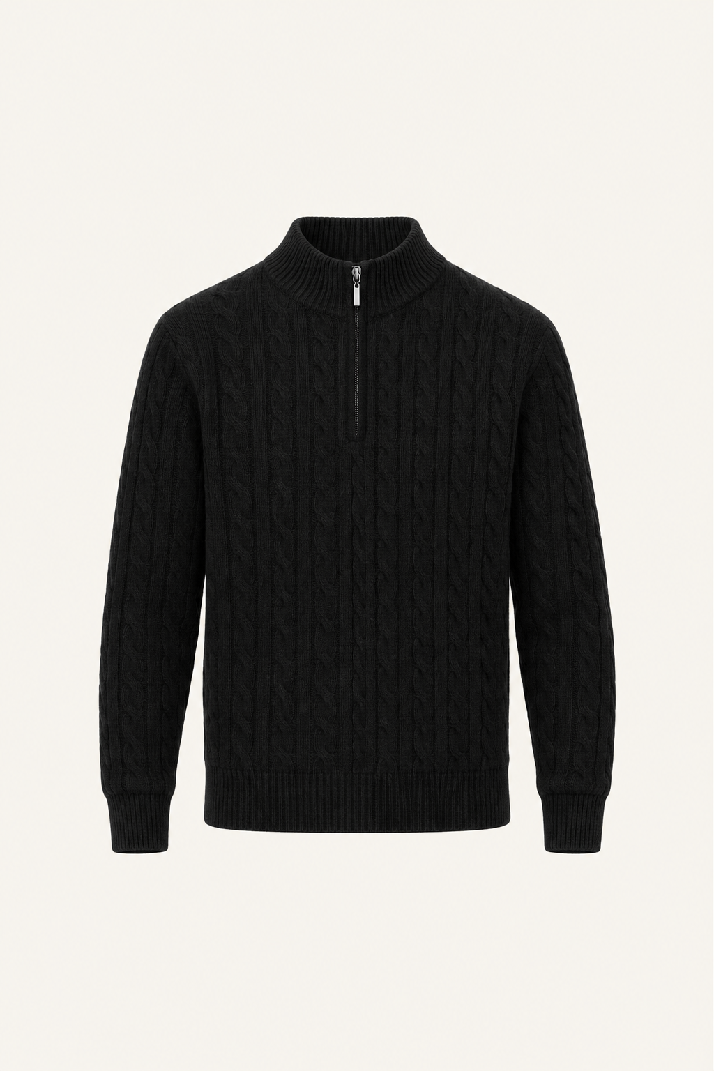 Seviro Australian Wool Cable Knit Black