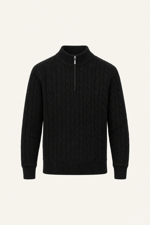 Seviro Australian Wool Cable Knit Black