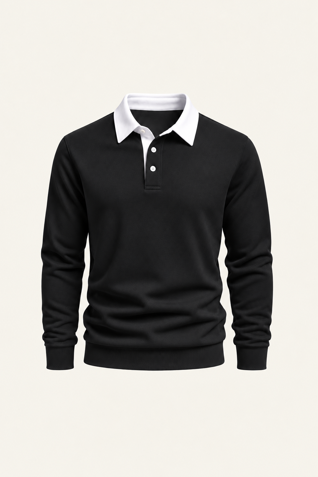 Meravo Longsleeve Cotton Polo Black