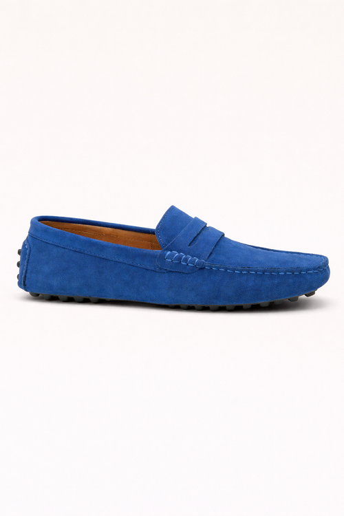 Suede Driver Loafers Blue