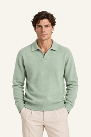 Malero Wool Polo Knit Green