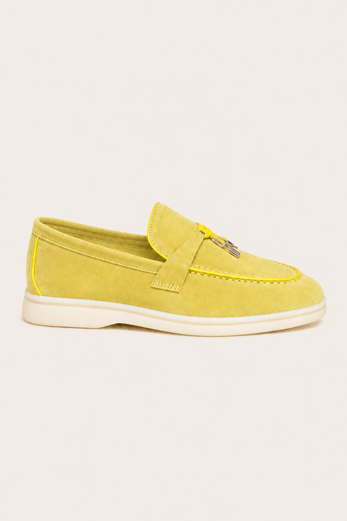 Amari Buckled Loafers Yellow